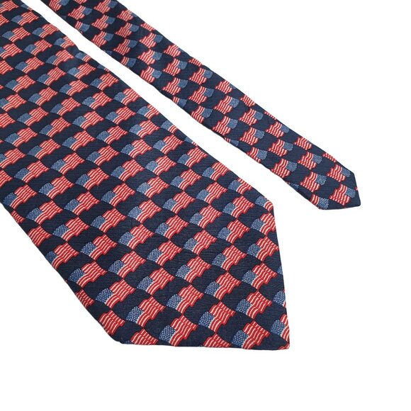 American Traditions Patriotic Flag Necktie Election Red White Blue Designer - Picture 2 of 5